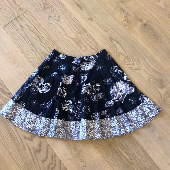 Prabal Gurung x Target Black/Grey Floral Skirt sz4 - Picture 3 of 5